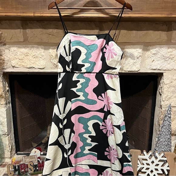 Anthropologie Oopscool Maxi Dress Graphic Print Dress  Floral Eclectic Medium - Picture 4 of 14